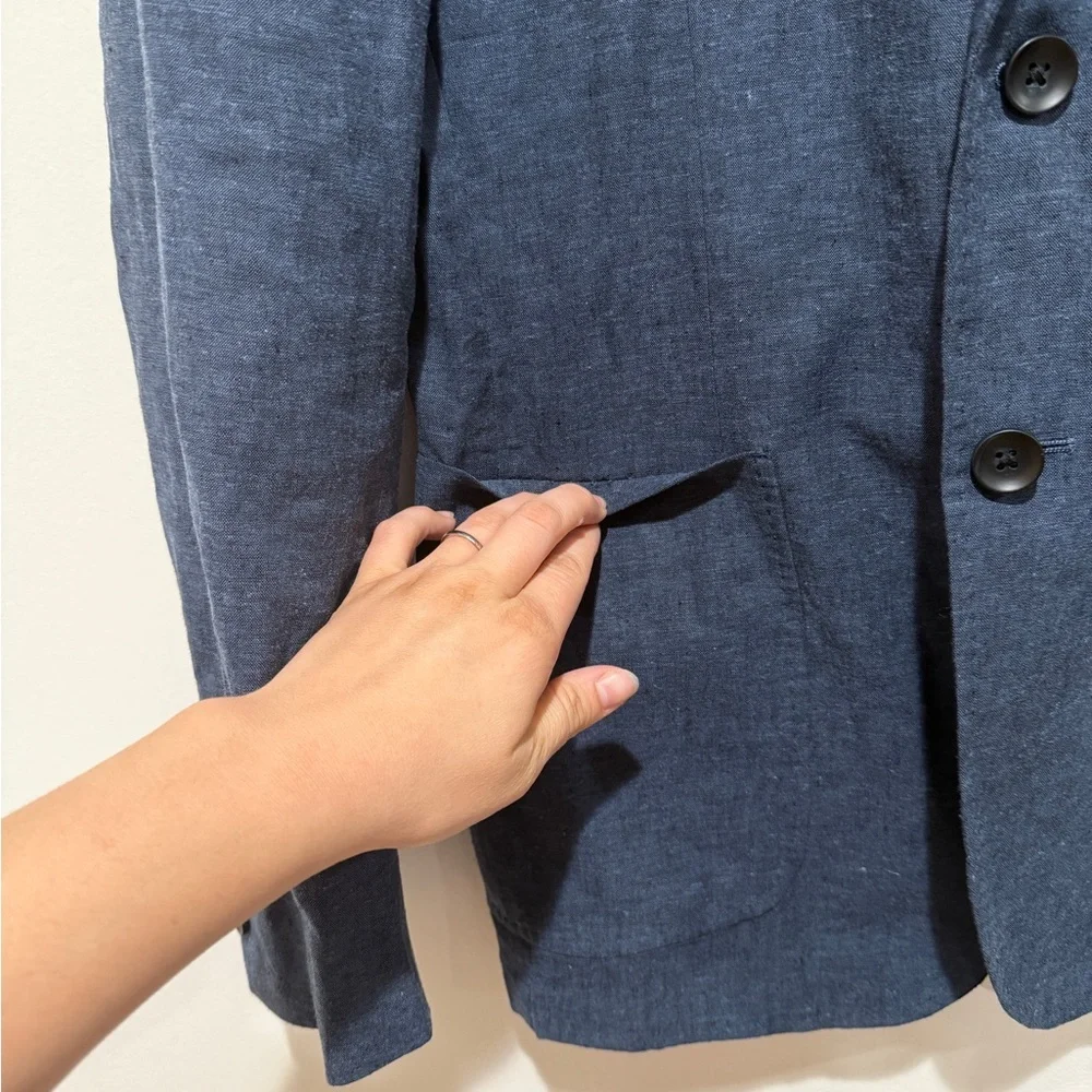 NWT 1901 Extra Trim Fit Linen Cotton Sports Coat Blazer Small S ‎ Navy Preppy